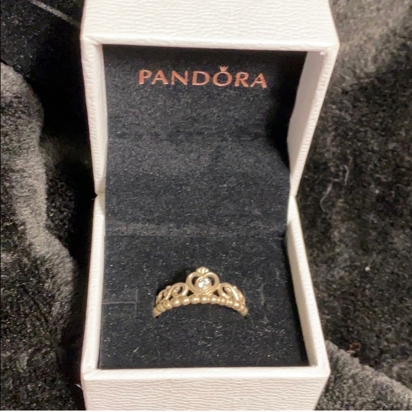 Pandora Jewelry - Authentic Pandora silver and crystal Crown Ring